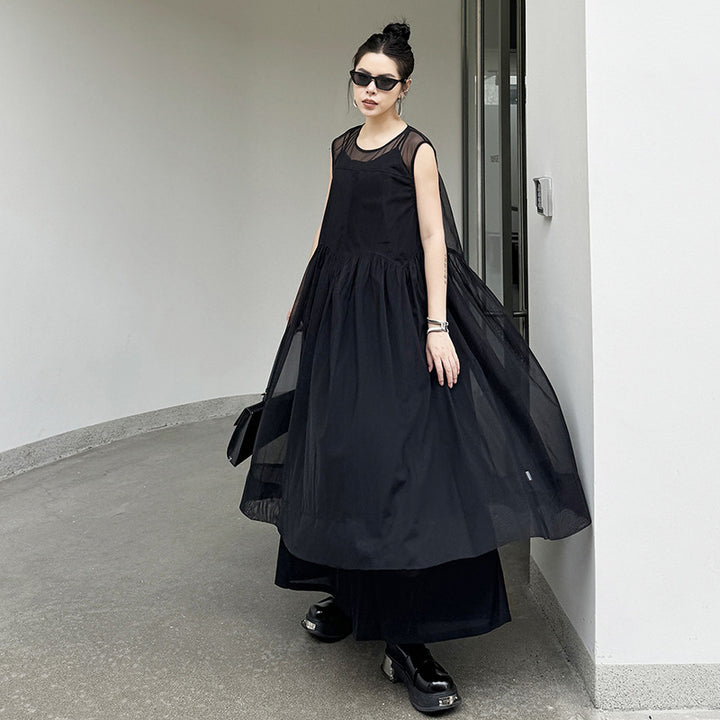 See-through sleeveless dress