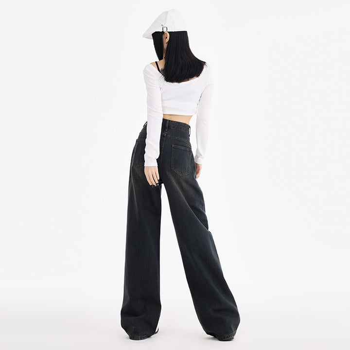 Loose and slim fit wide-leg pants