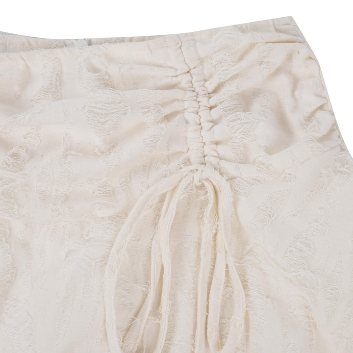 Ripped Drawstring Skirt