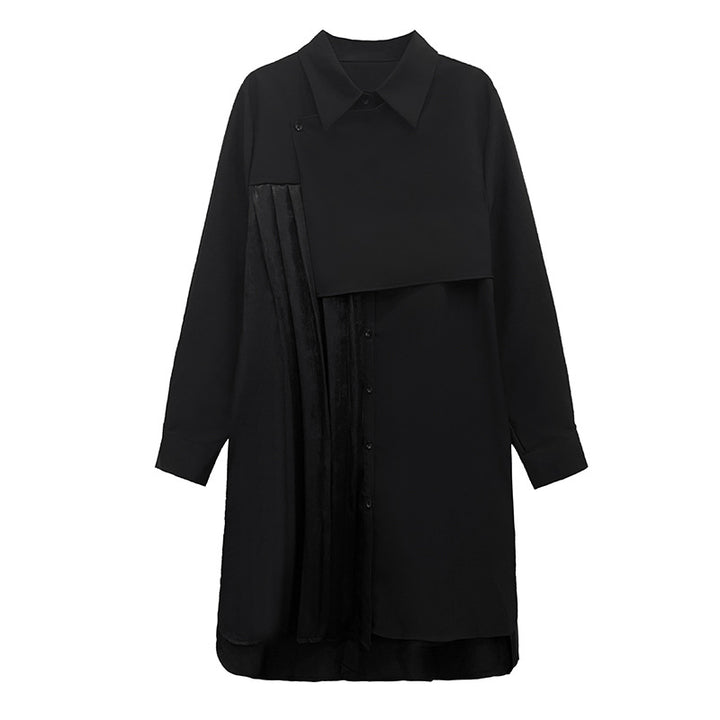 Pleated patchwork velor onepiece