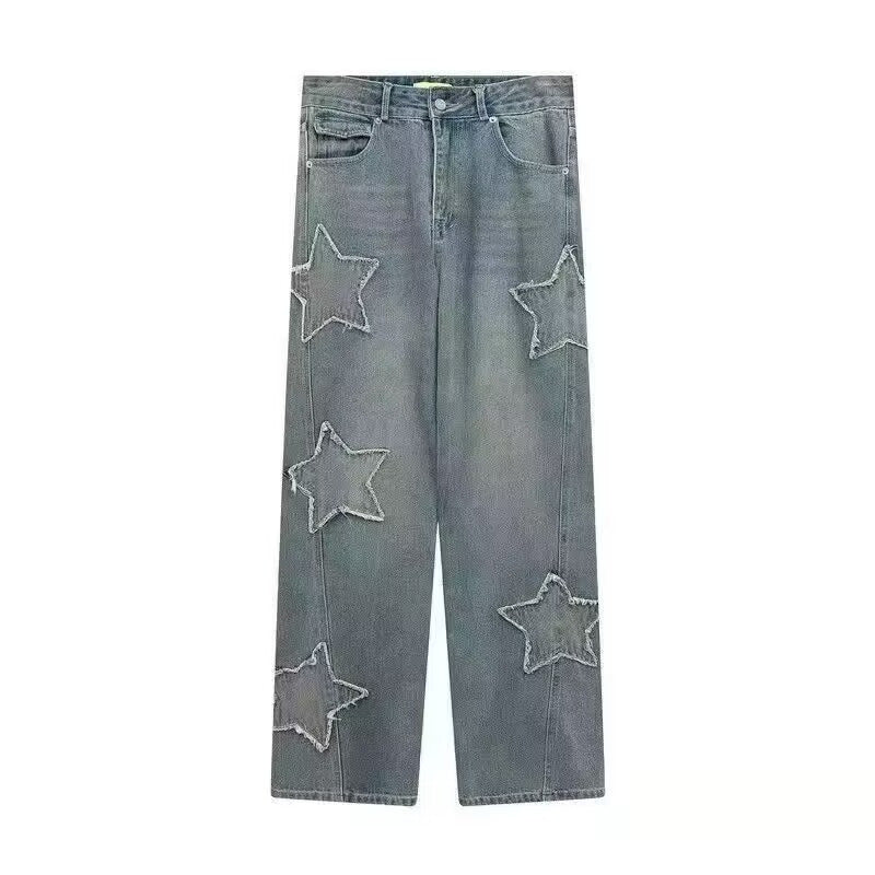 Star straight wide-leg jeans