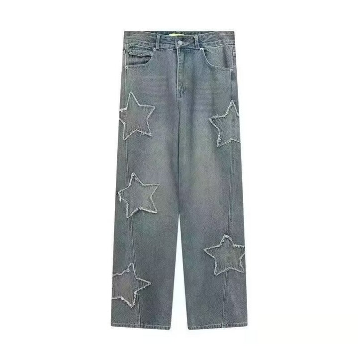 Star straight wide-leg jeans