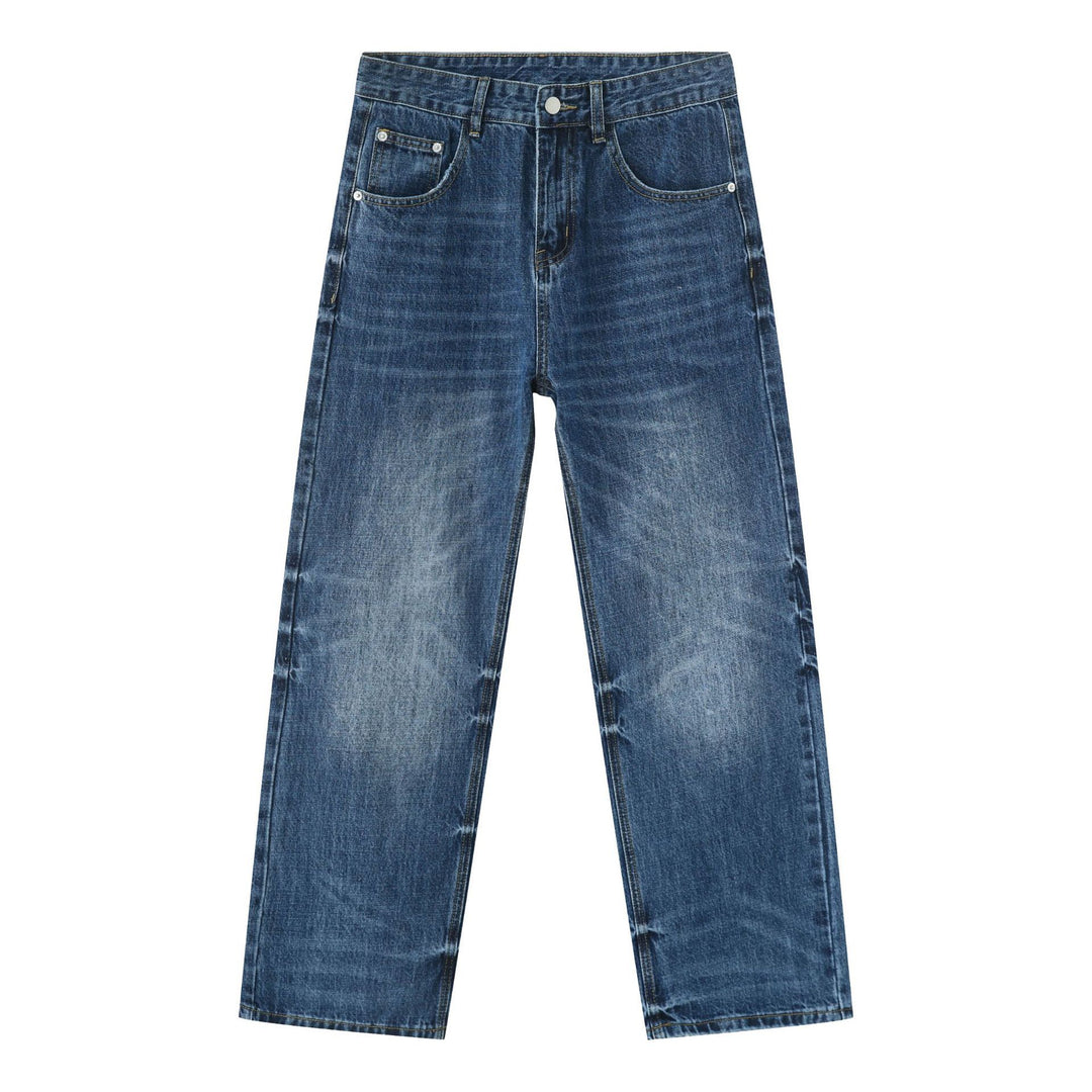 Loose and slim fit washed jeans