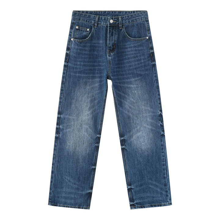 Loose and slim fit washed jeans