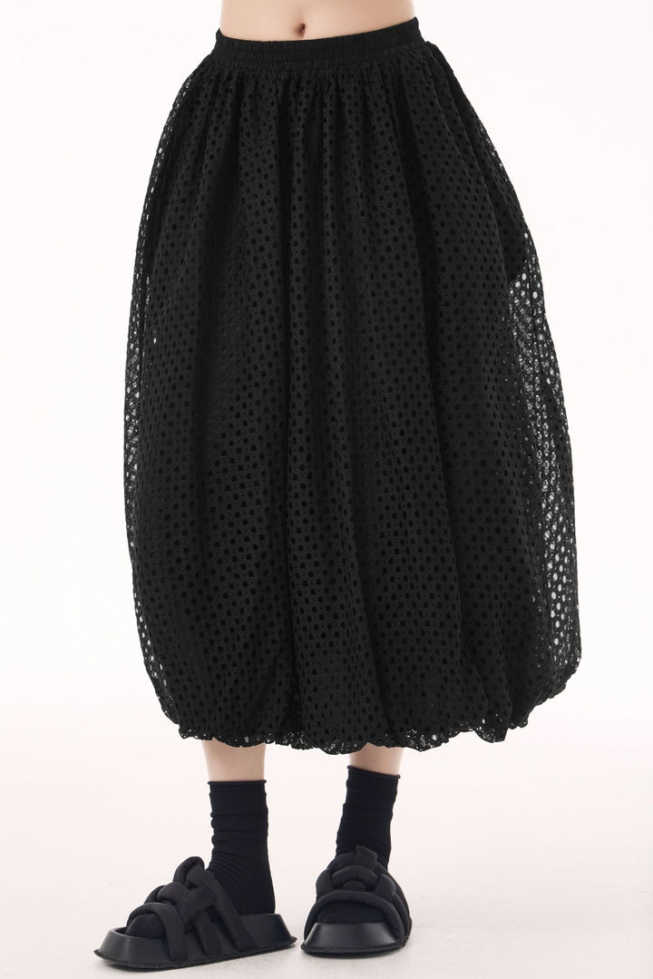 Mesh balloon skirt