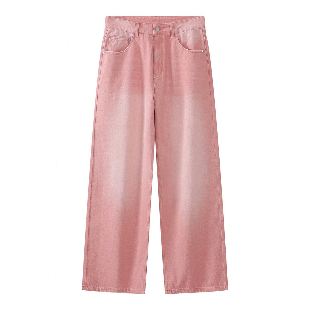 Carmour denim retro color wide-leg pants