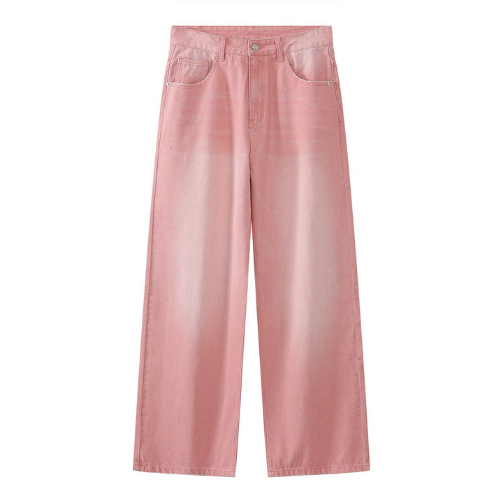 Carmour denim retro color wide-leg pants