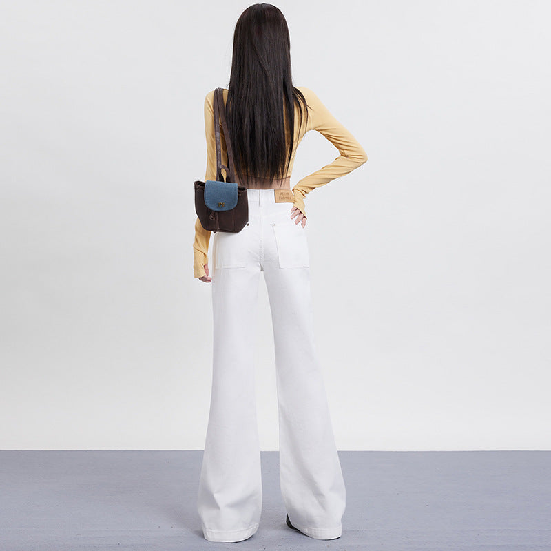 Slim low-waist flared jeans