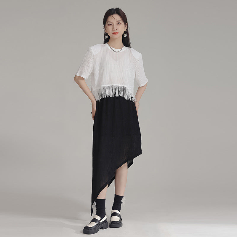 Tassel Round Neck Knitted Tops