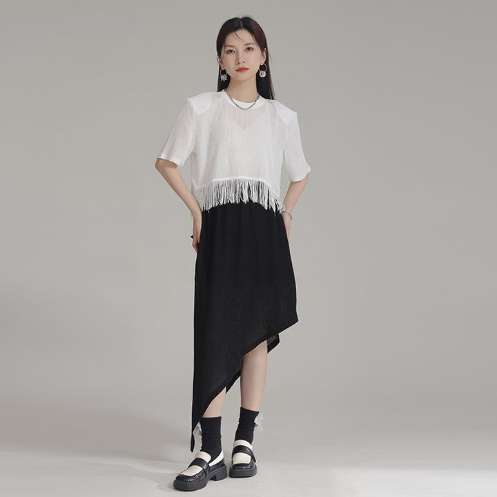 Tassel Round Neck Knitted Tops