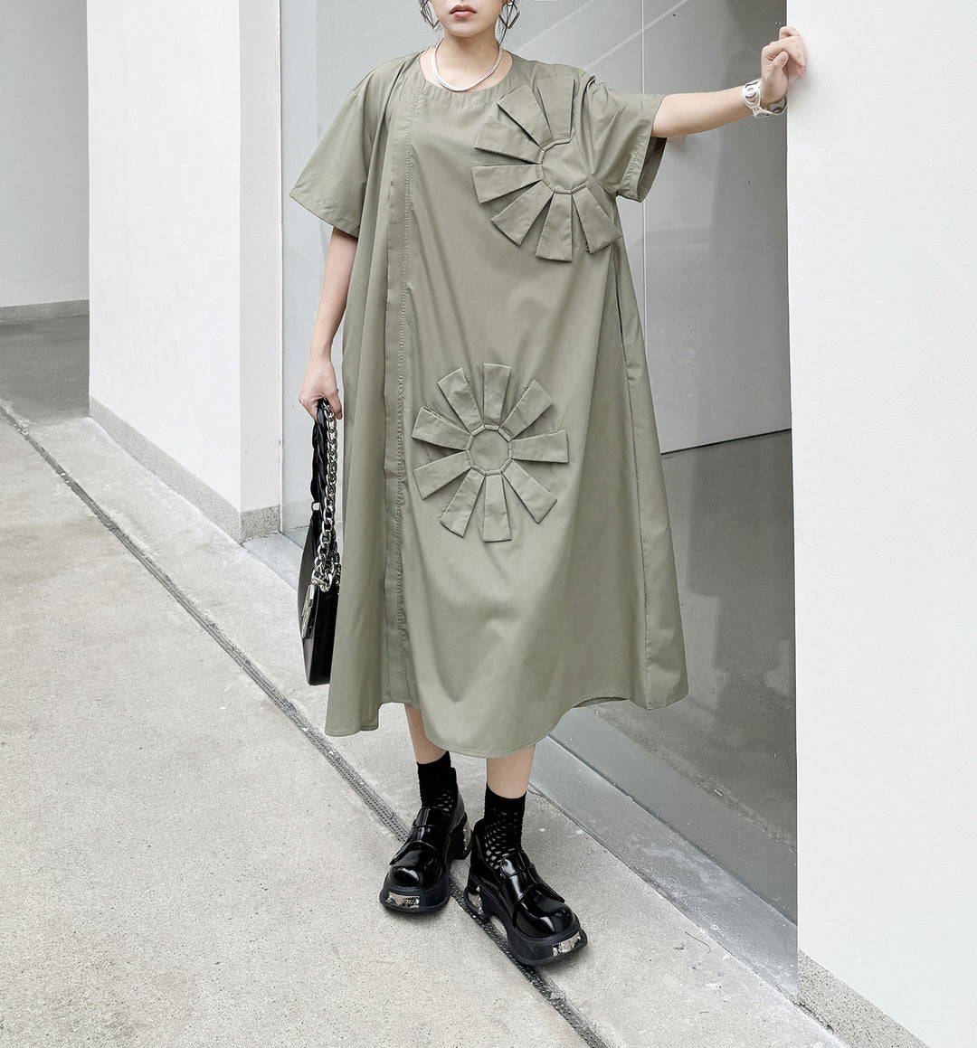 Flower design loose dress