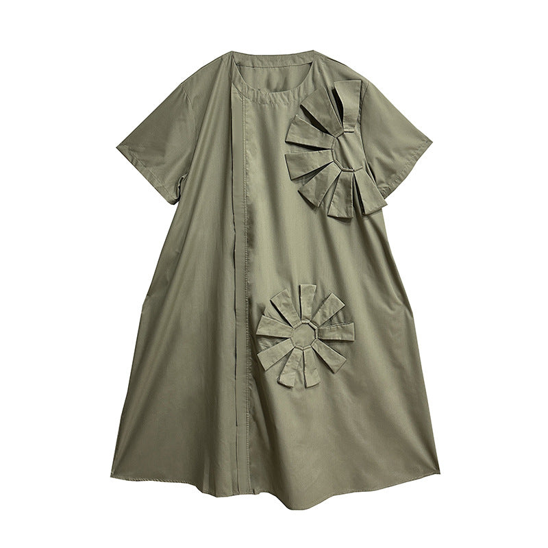 Flower design loose dress