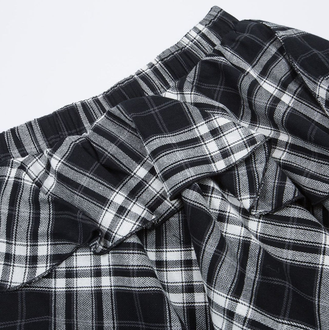 Asymmetry Check Mini Skirt