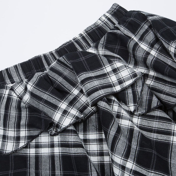 Asymmetry Check Mini Skirt