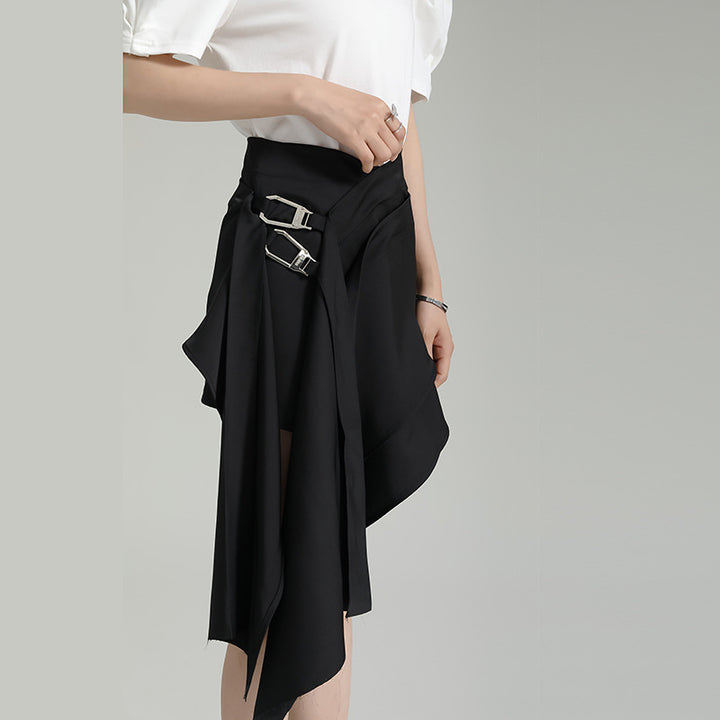 Asymmetry Length Drape Mini Skirt