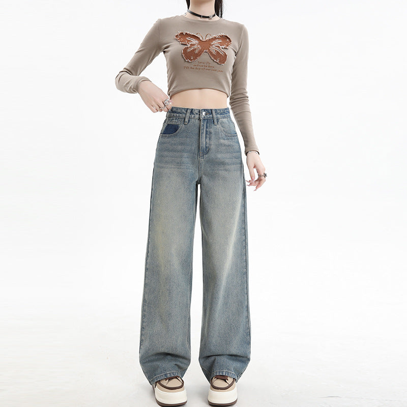Straight wide-leg jeans