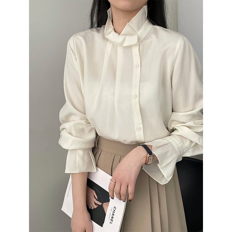 Design row button standing collar shirt