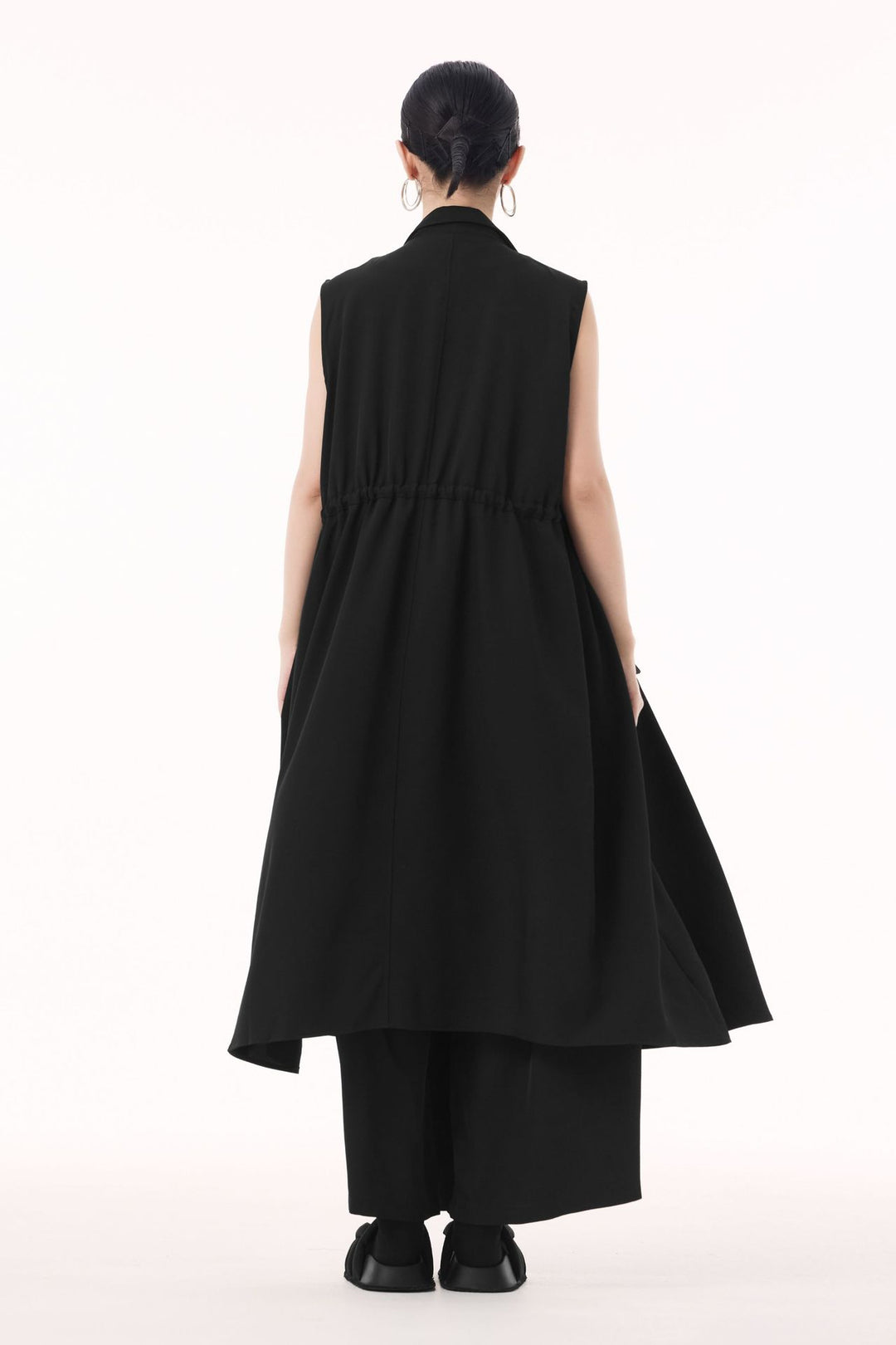 Large pocket sleeveless vest dress