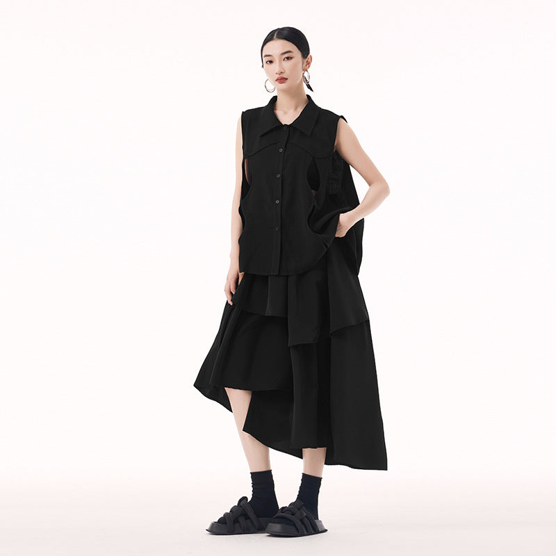 Sleeveless unique vest shirt