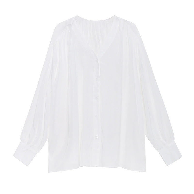 V-neck long-sleeved relax shirt