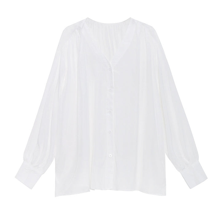 V-neck long-sleeved relax shirt