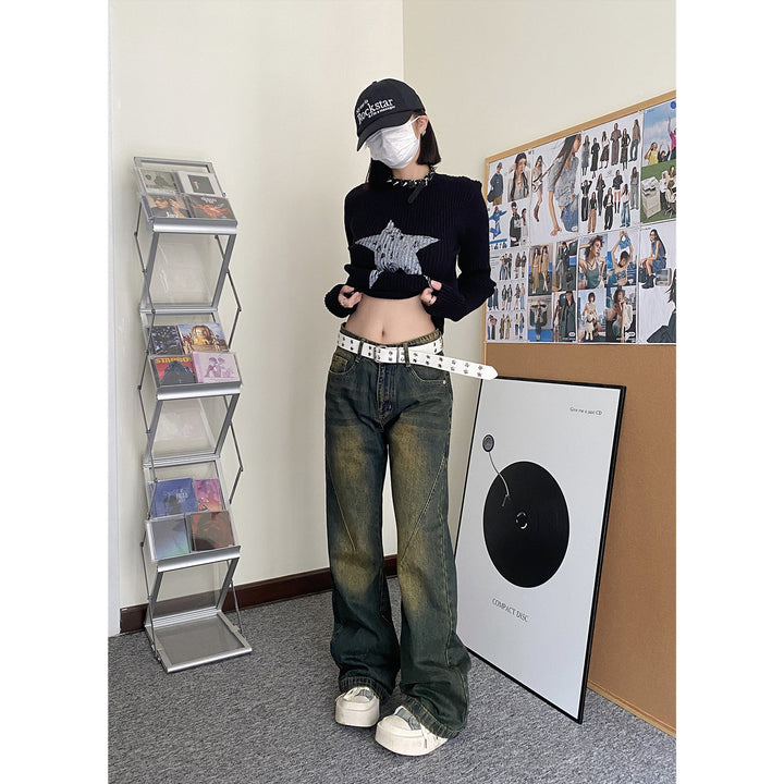 High-grade slightly flared jeans