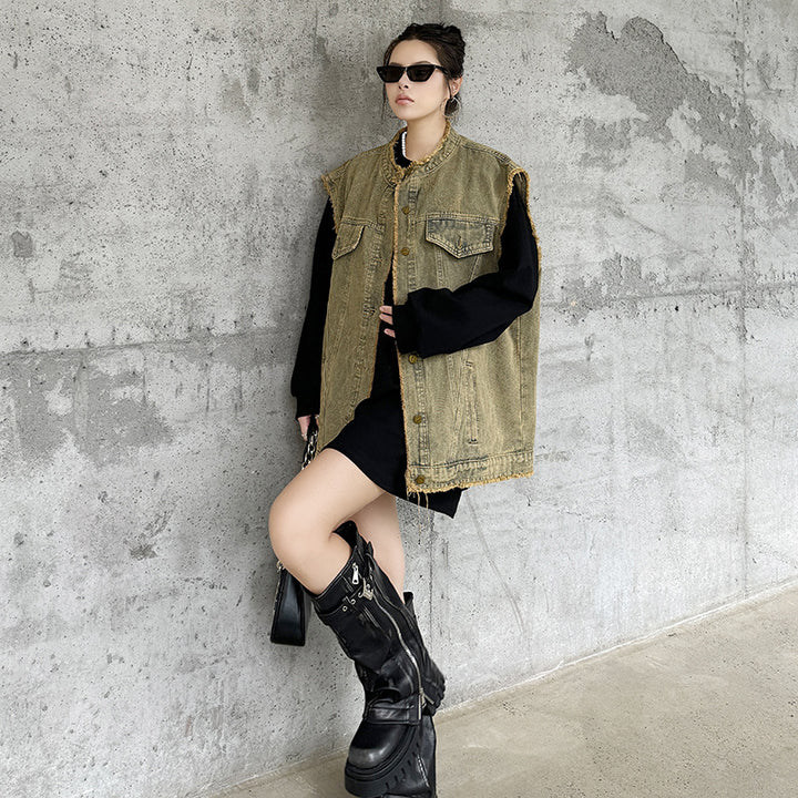 Cowboy denim vest jacket