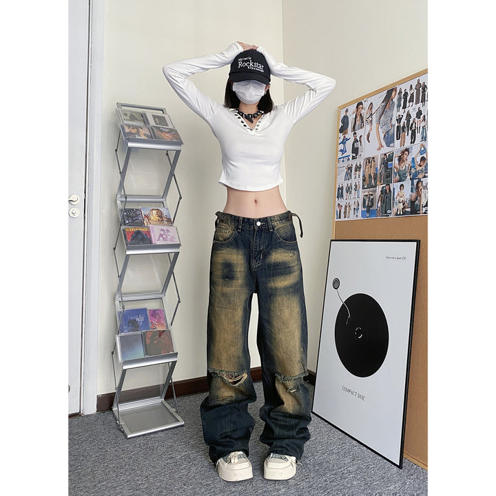 Street ripped distressed pants