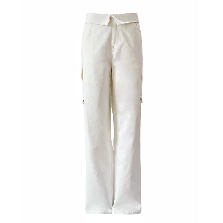 Loose wide leg low waist work pants