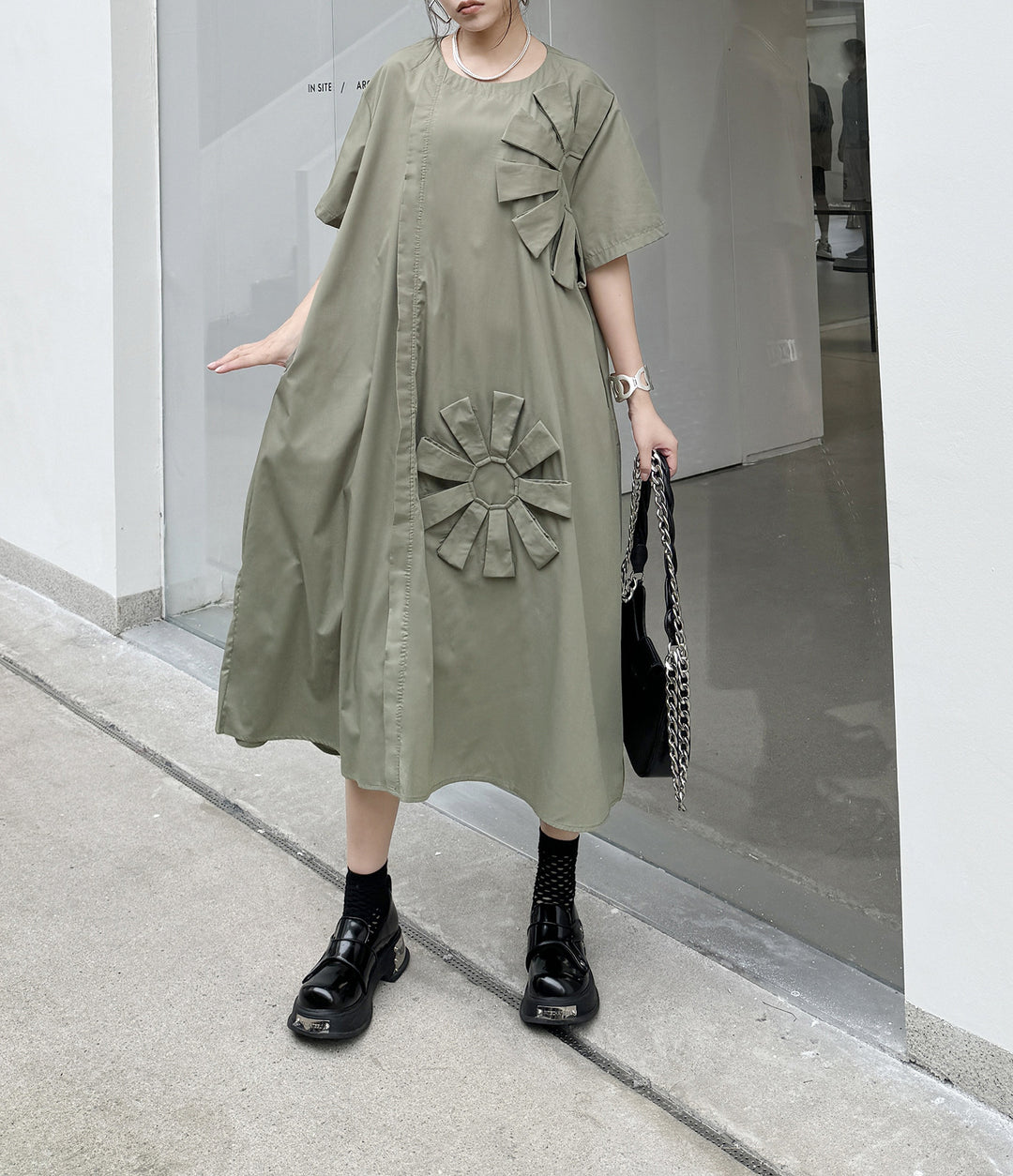 Flower design loose dress