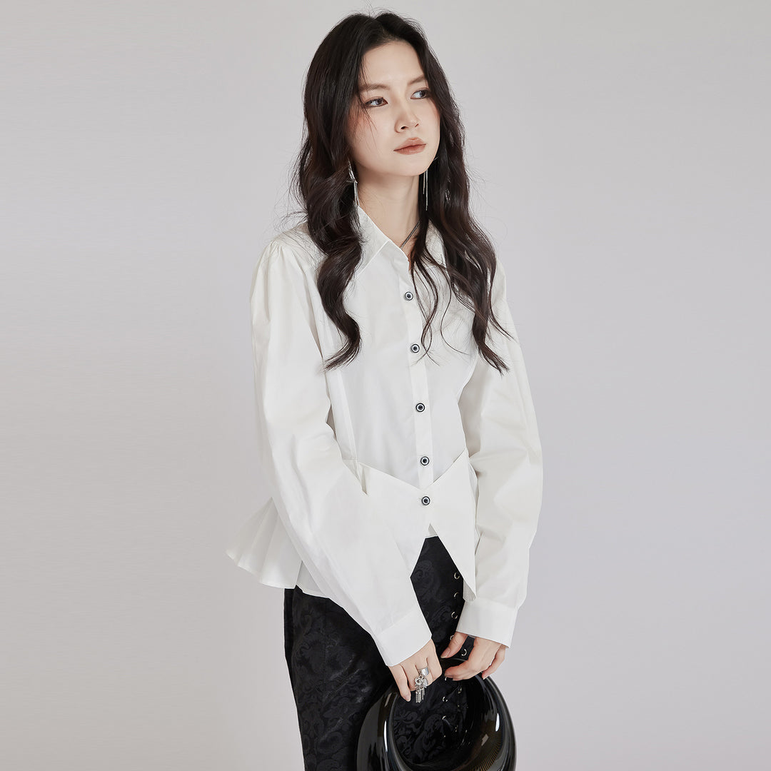 Waist Line Flare Short Shirt