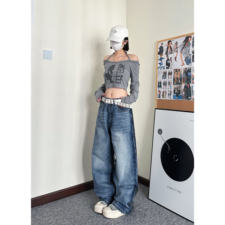 Street loose straight pants