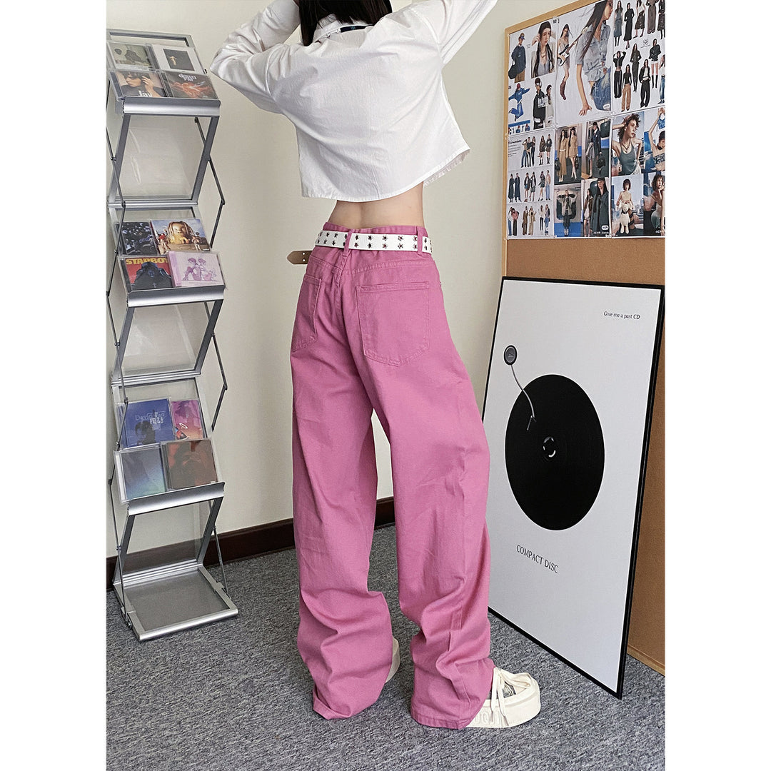 Taro purple straight mid-rise jeans