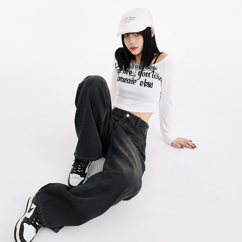 Loose and slim fit wide-leg pants