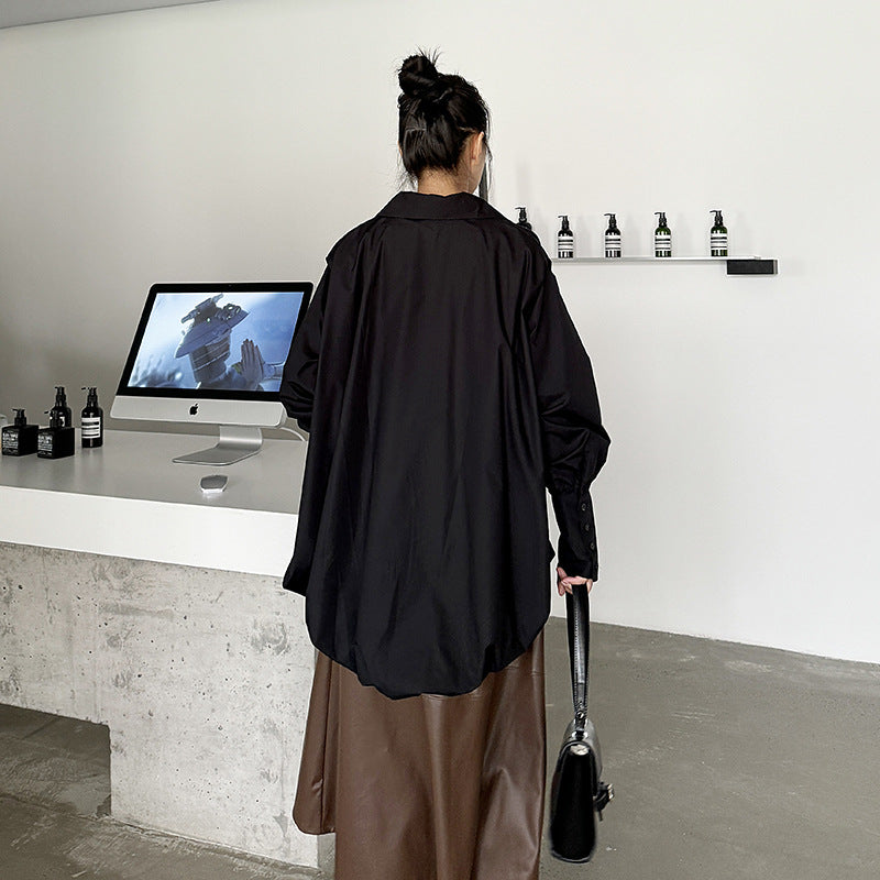 V-neck Balloon Design Shirt