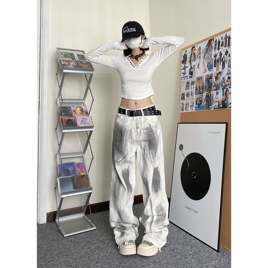 Straight wide-leg jeans