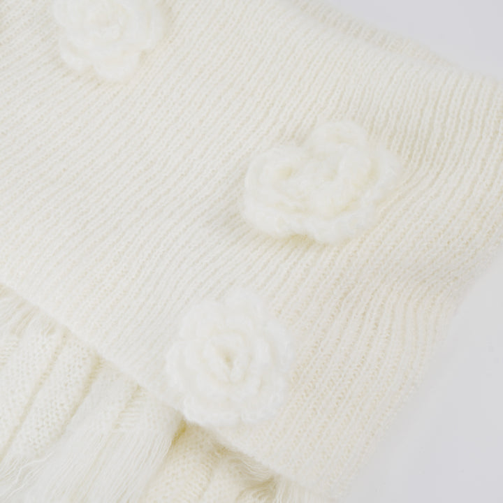 Flower Off Shoulder Slim Sweater