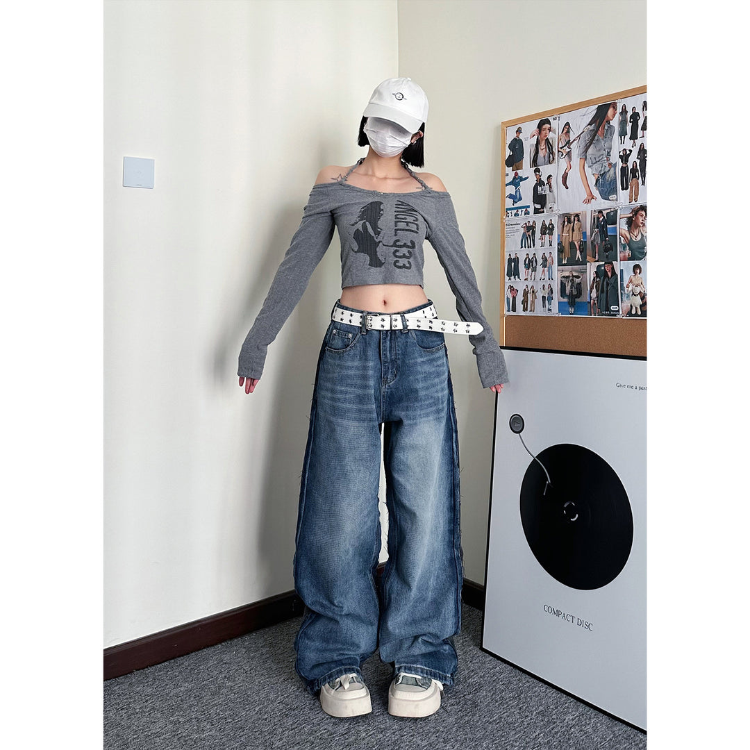 Street loose straight pants