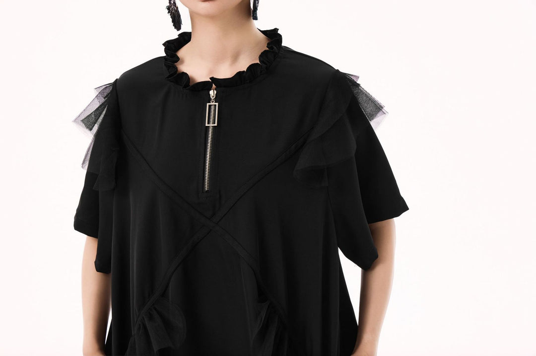 Big silhouette tulle decoration dress