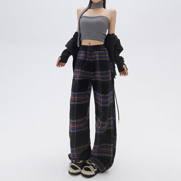 High waist straight wide leg casual pants