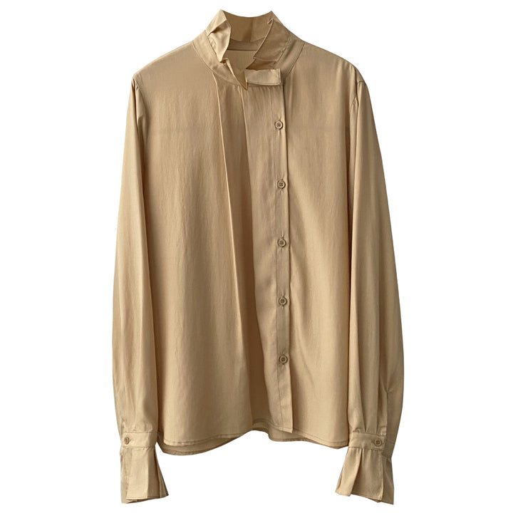 Design row button standing collar shirt