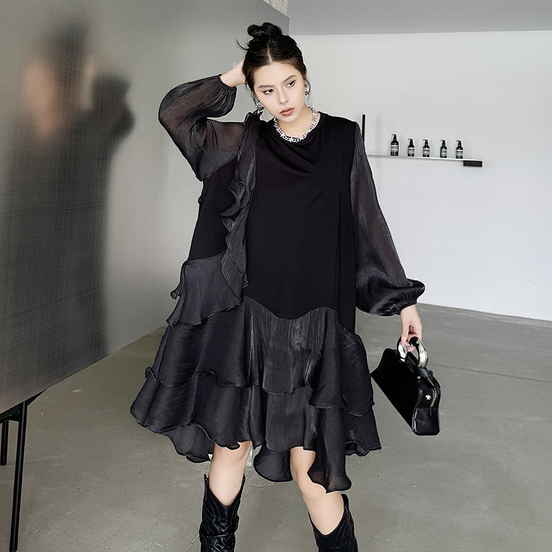 Long Sleeve Raffle Dress