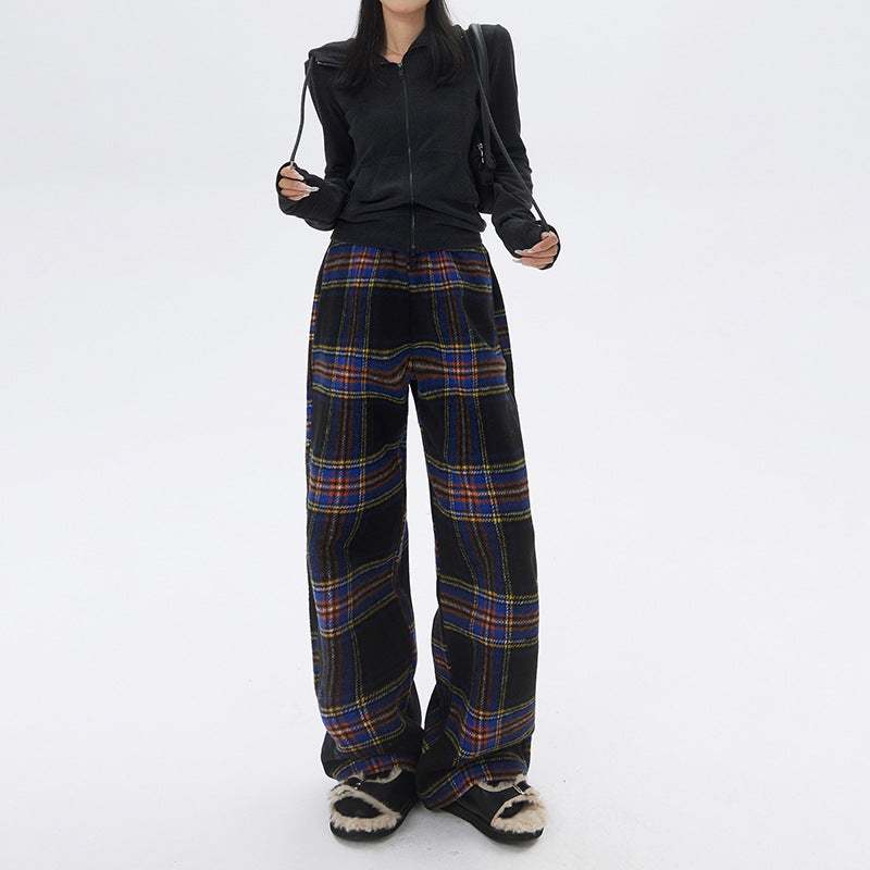 High waist straight wide leg casual pants