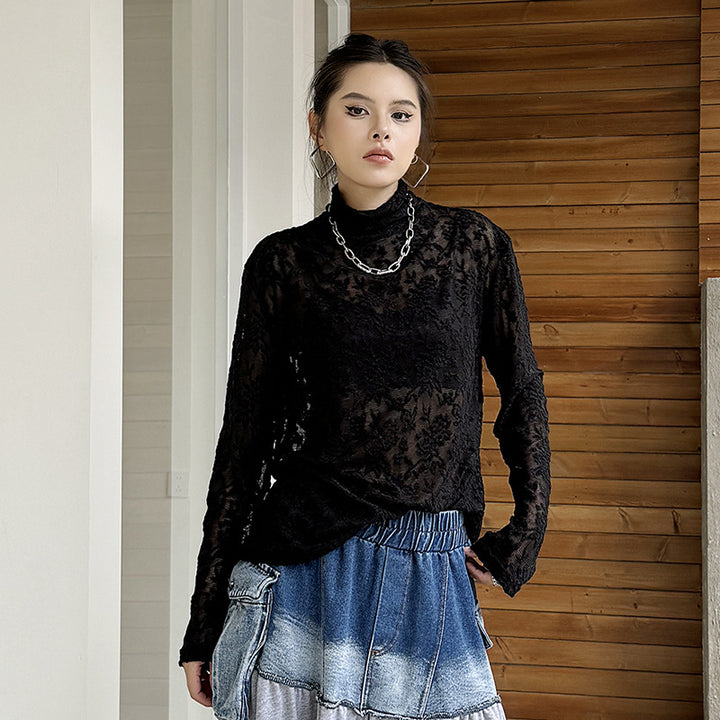 Lace Long Sleeve Tops