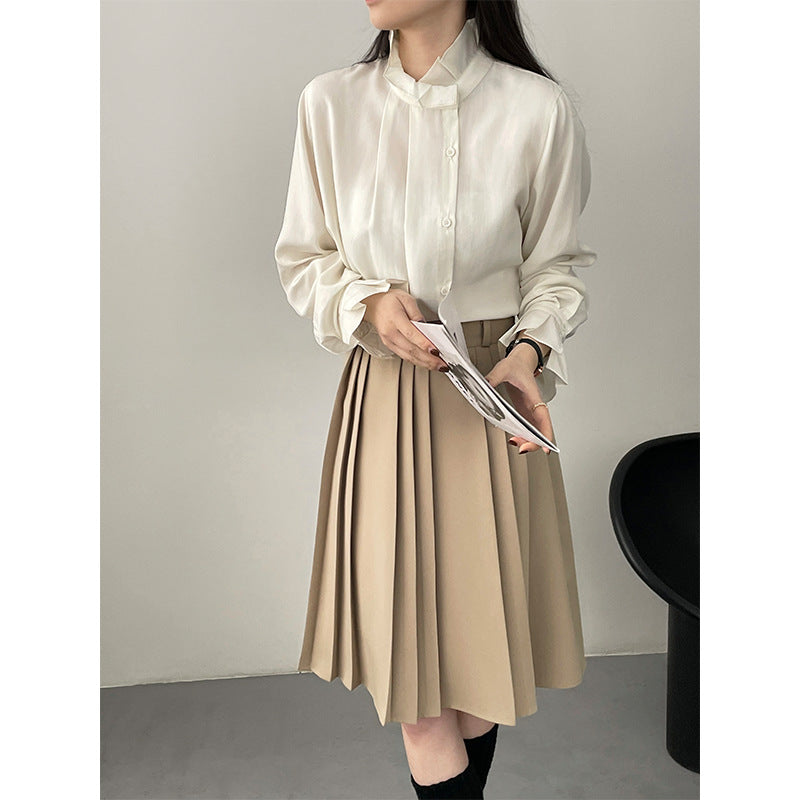 Design row button standing collar shirt