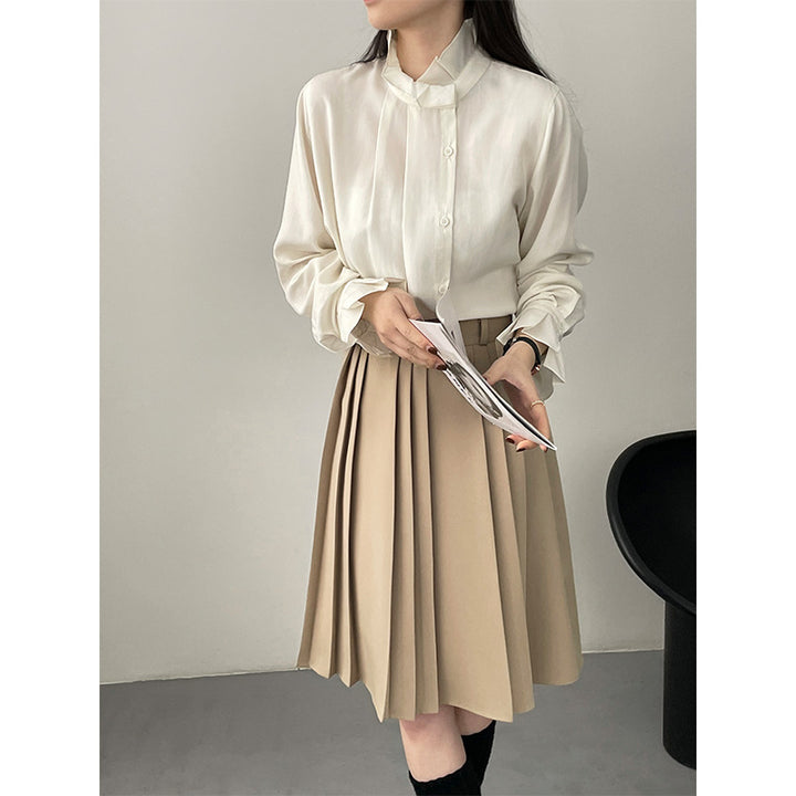 Design row button standing collar shirt