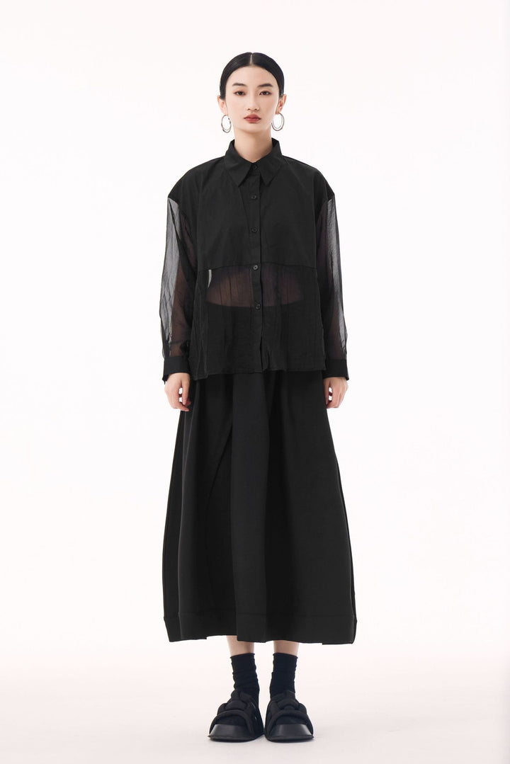 Sheer loose shirt