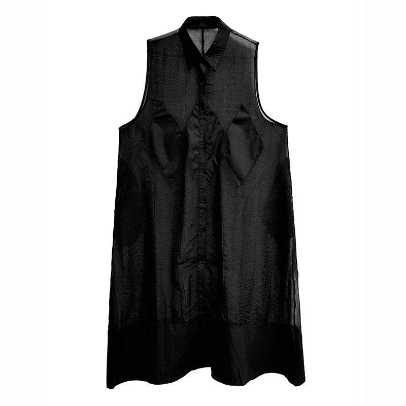 Sheer sleeveless vest dress