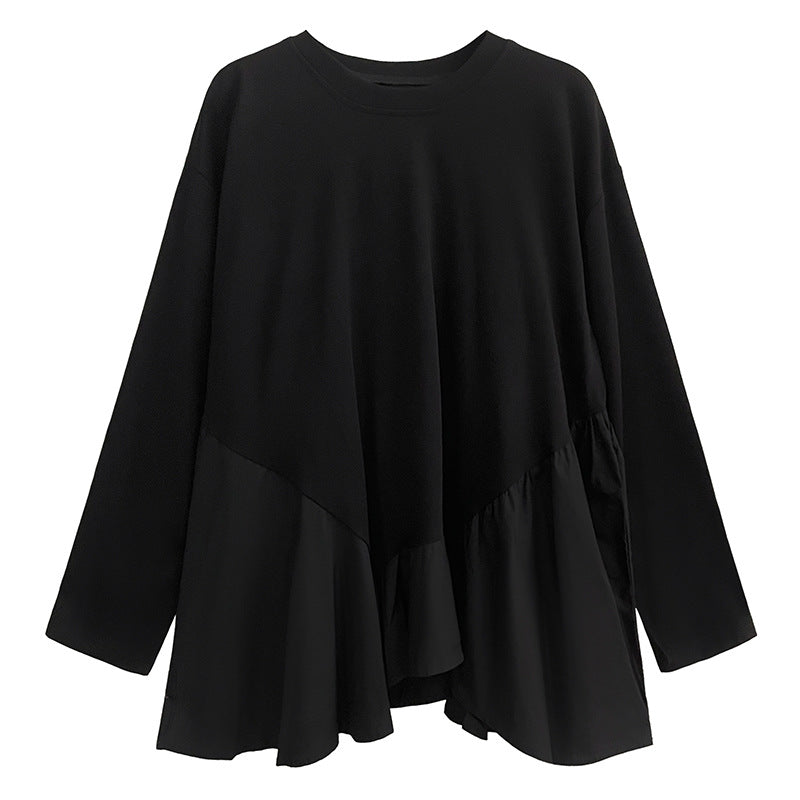 Loose frill round neck pullover