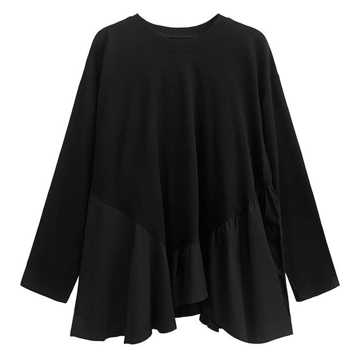 Loose frill round neck pullover